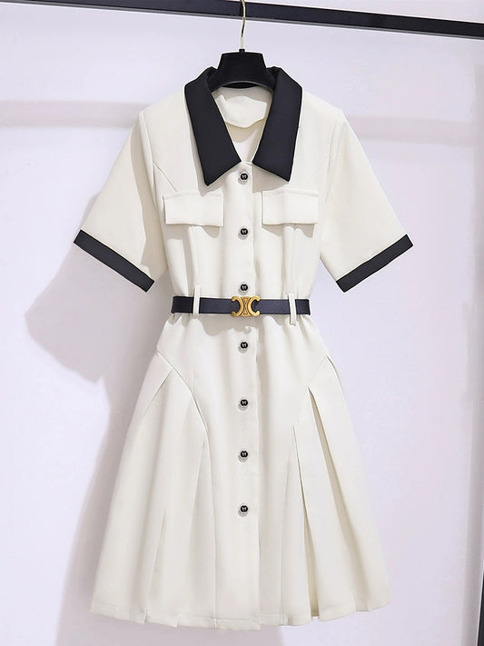 Xiaoxiangfeng Dress Summer 2023 New Temperament Ladies High-End Goddess Fan Advanced Sense Exquisite Polo Skirt