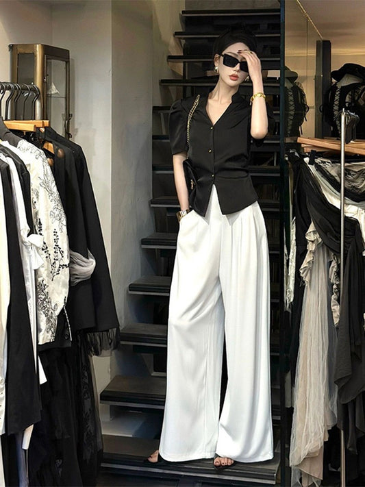 Summer clothes with a whole set of fat and thin wear online celebrity fried street fashion casual two-piece suit female 2023 new