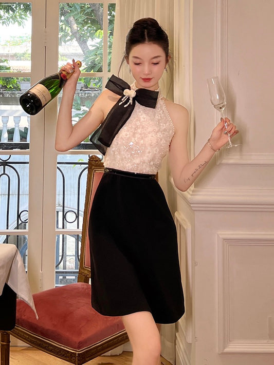 French-style dopamine wear off-shoulder lace dress design sense niche slim high-end sense of slim fit package hip skirt