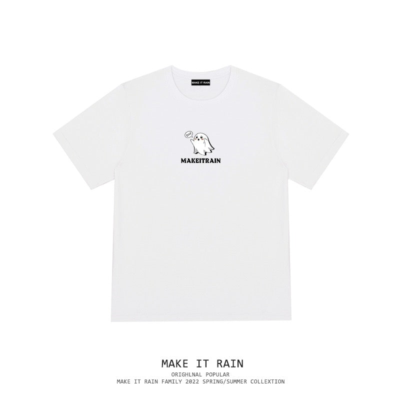 22ss hip-hop trend large print European and American tops oversize men's trendy street ins style all-match short-sleeved T-shirt