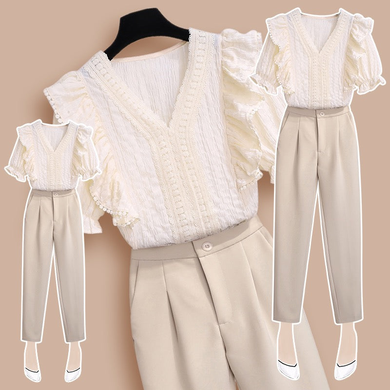 Professional suit women's summer 2023 new small man wears a complete set of temperament, fashion, foreign style and fashionable two-piece suit