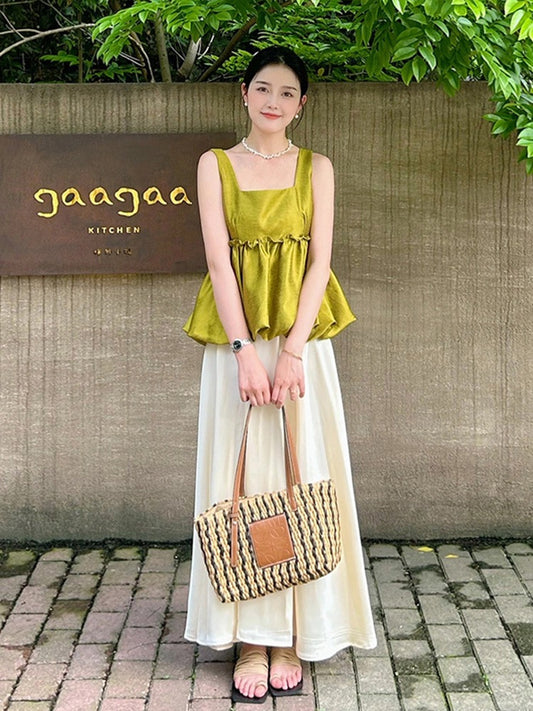 Small camisole female summer 2023 new waistcoat sleeveless top chic French sweet babes small vest beautiful back