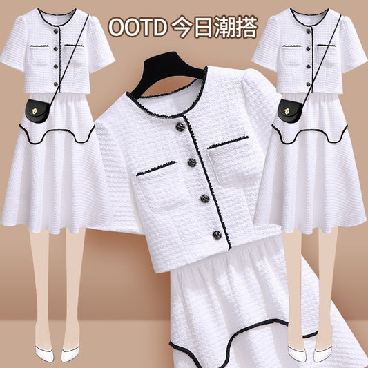 Small fragrant wind dress summer women's clothing 2023 new style temperament celebrity texture high-end two-piece suit skirt