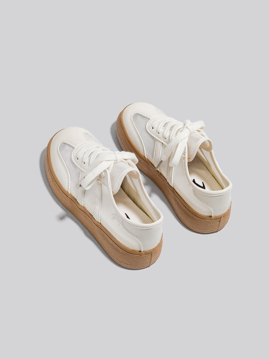 2023 summer new breathable mesh Forrest Gump shoes board shoes all-match German training shoes casual all-match small white shoes women's net shoes