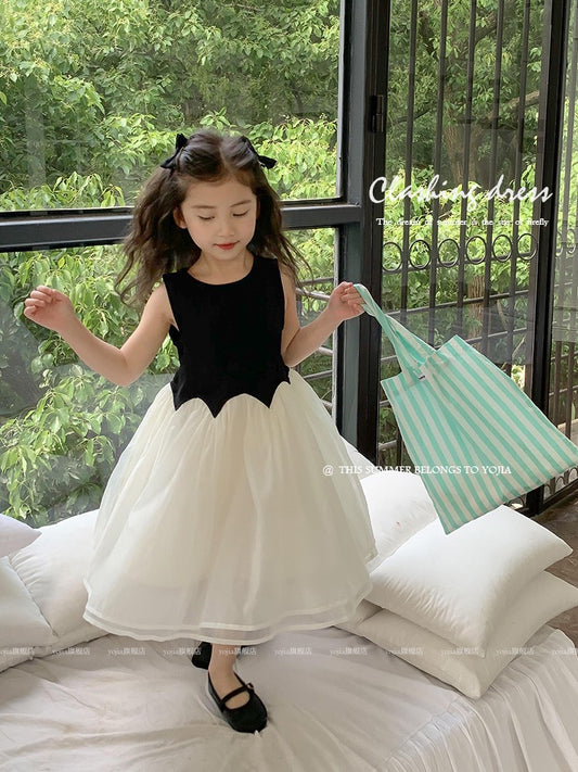 Girls dress summer skirt children's dress gauze skirt Korean style foreign style girl fashionable vest skirt summer princess dress