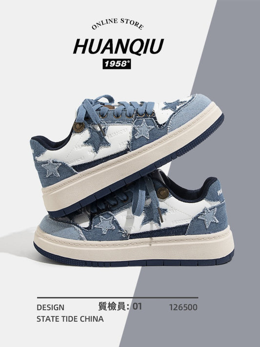 Global star shoes niche original shoes women's summer all-match small white shoes women's 2023 new denim blue women's sneakers