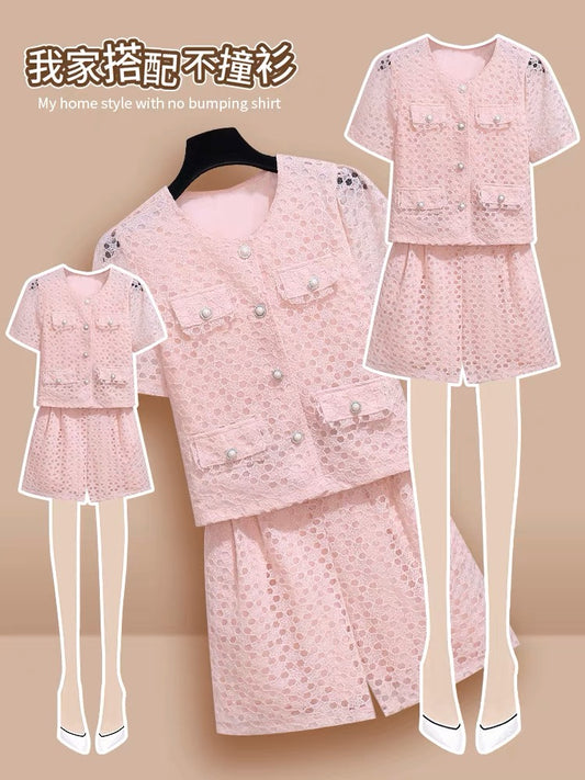 Small fragrant wind shorts suit women's summer 2023 new small man wears a whole set of light luxury and high-end two-piece suit