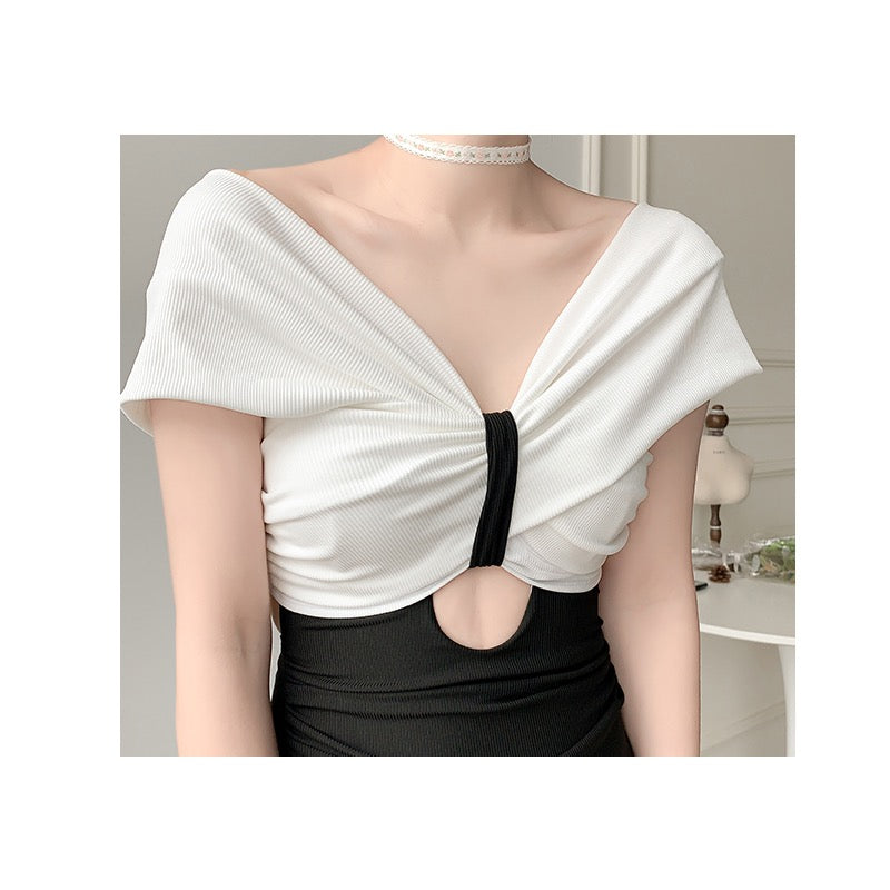 One-piece swimsuit women's 2023 new conservative cover belly slim sexy small chest steel support high waist students hot spring swimsuit