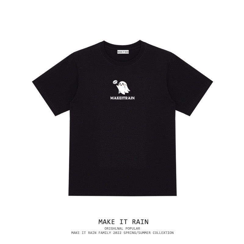 22ss hip-hop trend large print European and American tops oversize men's trendy street ins style all-match short-sleeved T-shirt