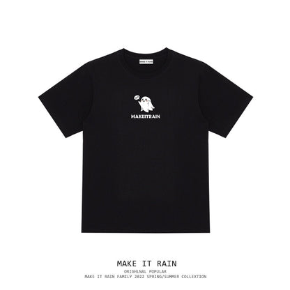 22ss hip-hop trend large print European and American tops oversize men's trendy street ins style all-match short-sleeved T-shirt