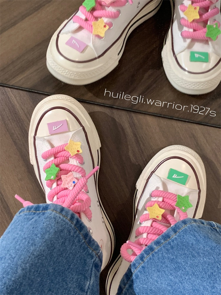 Pull back explosive change color star high-top canvas shoes women's summer breathable all-match shoes original women's shoes student skate shoes
