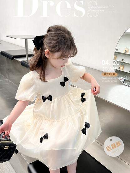 Girls foreign style princess dress summer dress 2023 new summer little girl baby skirt children's dress summer dress