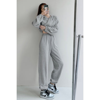American street loose casual sports pants women's spring and autumn high waist drawstring trousers slim harem pants ins tide