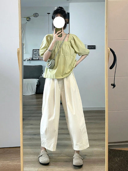 Summer two-piece set, small fresh tops and pants, small people wear a whole suit, casual women, lively and age-reducing western style