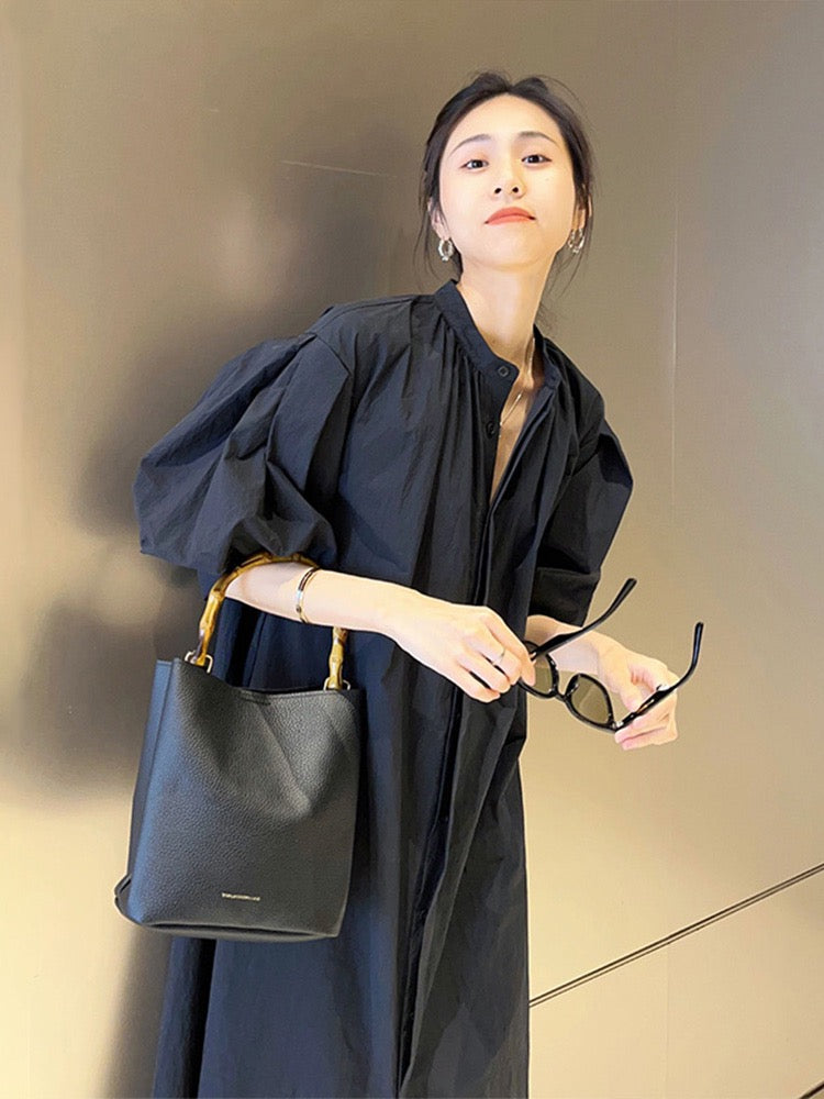 Black dress women's summer 2023 new style slightly fat and thin temperament high-end sense French net red hot style long skirt