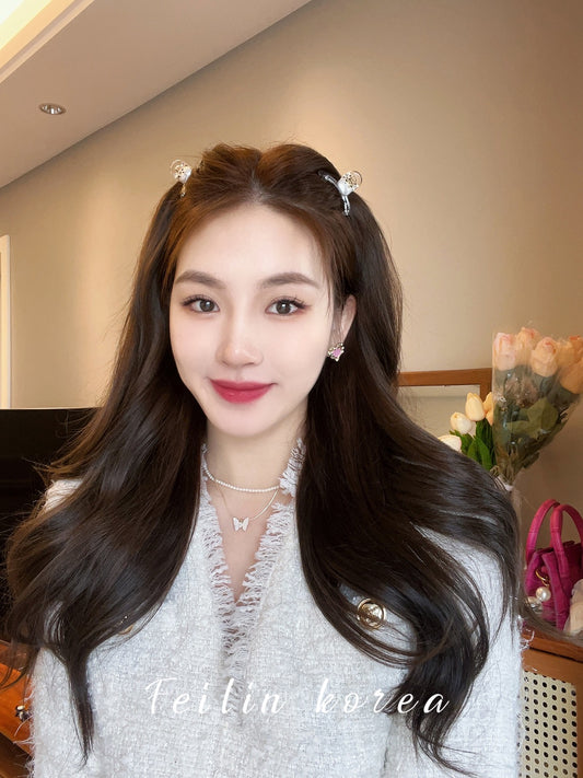 Exquisite head mini clip princess hair clip eight-character bangs forehead side female hair accessories small high-end sense