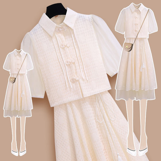 Improved cheongsam dress women's summer 2023 new national style new Chinese style young girls temperament high-end skirt