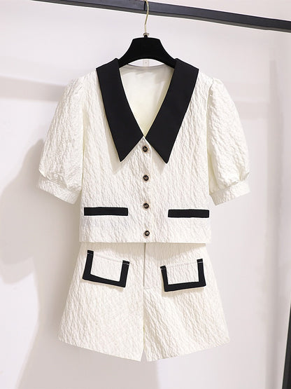 Small fragrance suit women's summer 2023 new small man wears a set of net red fashion shorts two-piece set