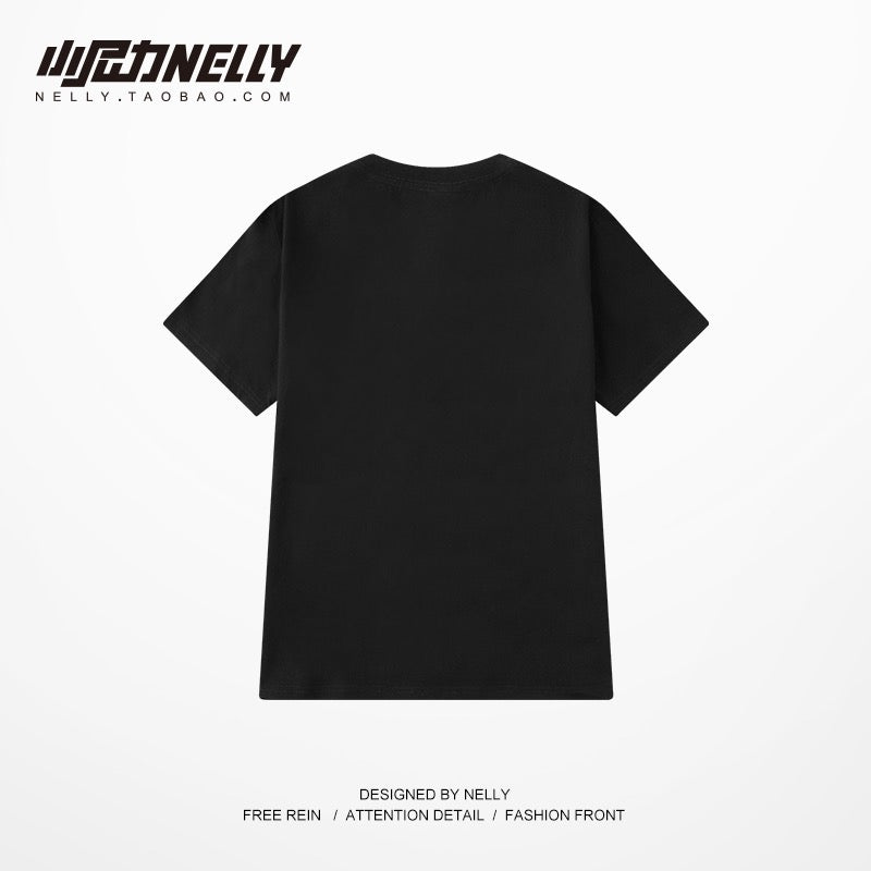 Tide brand short-sleeved t-shirt men and women 2023 summer new Japanese cartoon rabbit loose couple students half-sleeved T-shirt