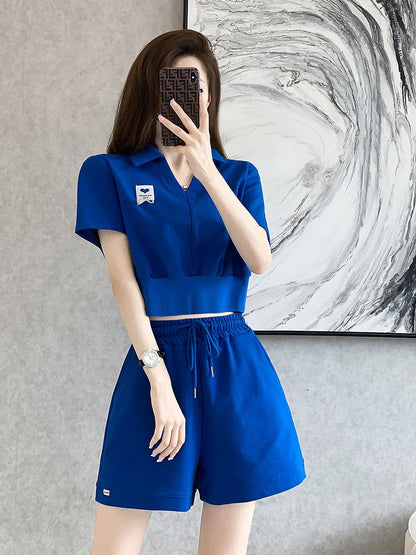 Summer 2023 new style small fragrance style high-end design sense shorts two-piece suit high and thin small casual suit