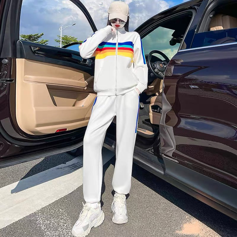 Autumn women's new sweater women's small high-end temperament lady goddess fan high-end casual sports suit 1674