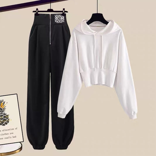 Small Autumn Sweater Sweater Pants Net Red Fried Street Early Autumn High Sense Suit Women's Fashion Western Style Fashionable Two-piece Set
