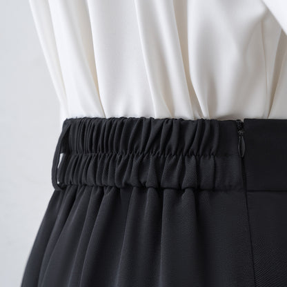 Black pleated skirt 2022 new high waist mid-length a-line skirt women's summer small skirt autumn dress