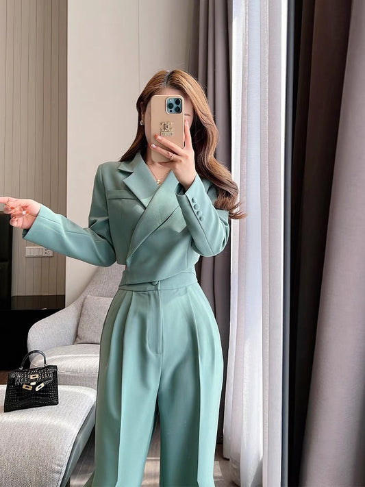 Miss Dong's high-end light and mature style suits women's 2022 new spring professional complete sets with women's two-piece suits