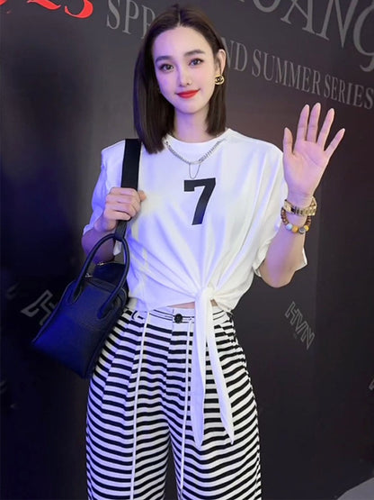 Sports and leisure suit women's summer 2023 new two-piece suit