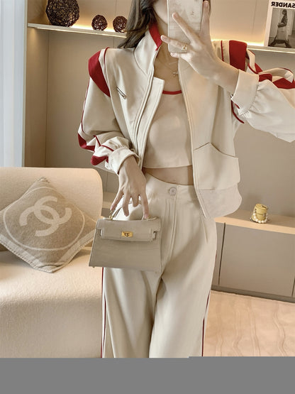 Casual fashion suit women's autumn and winter 2022 new temperament high-end western style fashionable sports pants two-piece set