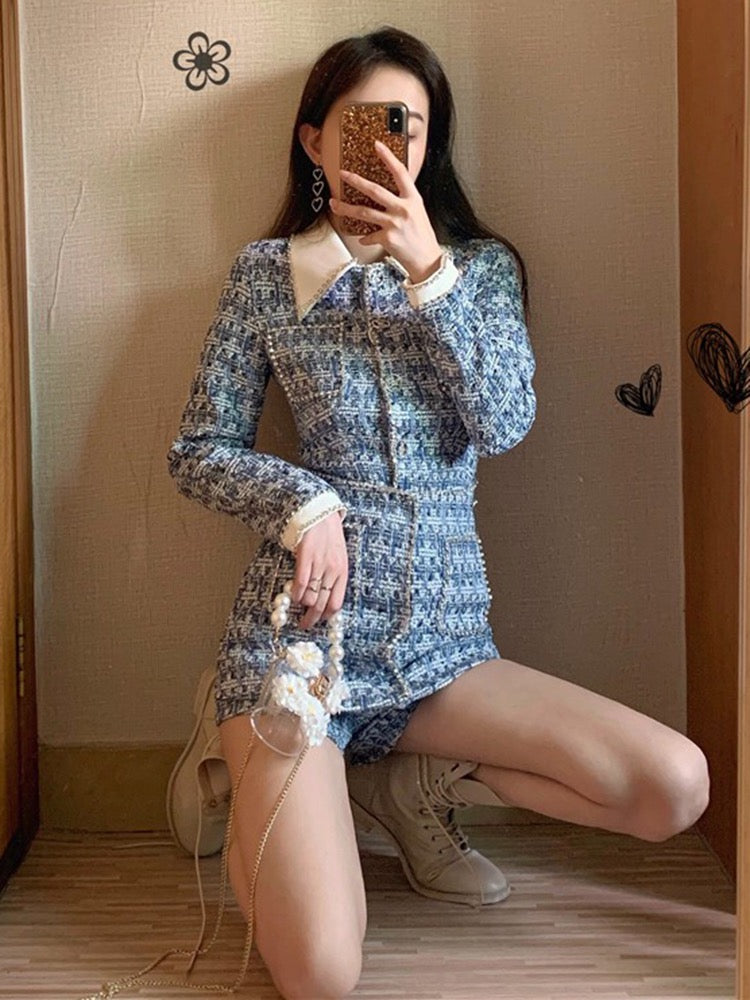 Xiaoxiang celebrity style high-end light luxury dress spring 2022 new female design sense niche skirt