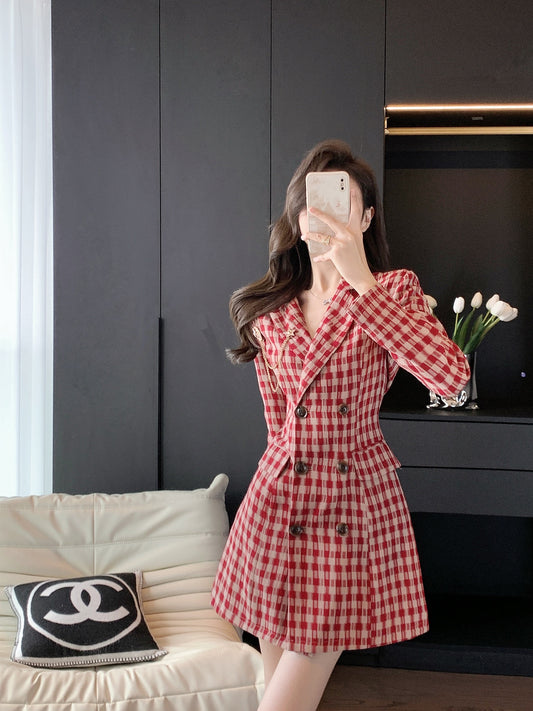 MUEL French celebrity suit dress female 2022 early autumn new style small fragrant style high-end temperament skirt