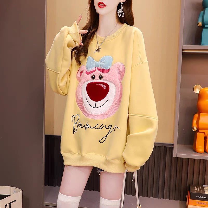 Fleece and thickened sweater women's 2022 new autumn and winter hot style fashion western style age reduction Internet celebrity loose design top
