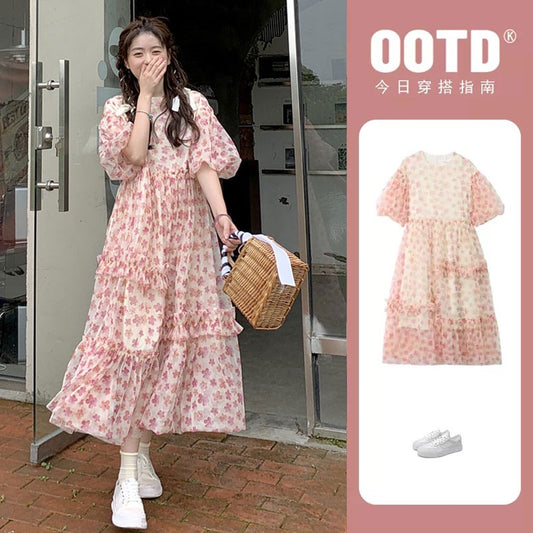 Maternity dress summer dress spring and autumn 2023 new floral summer long skirt women's fashion outerwear suit summer