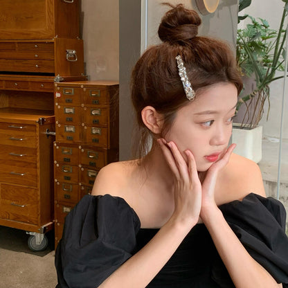 Light luxury super flash rhinestone hair clip makeup clip high-end girl hair clip side clip retro bangs clip Japanese and Korean hair accessories trendy
