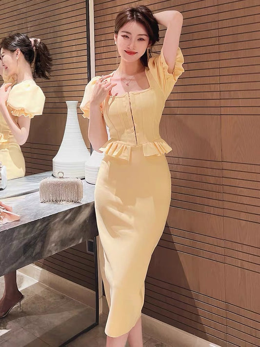 Hego dignified atmosphere evening dress skirt niche light luxury high-end celebrity temperament high-end dress female summer