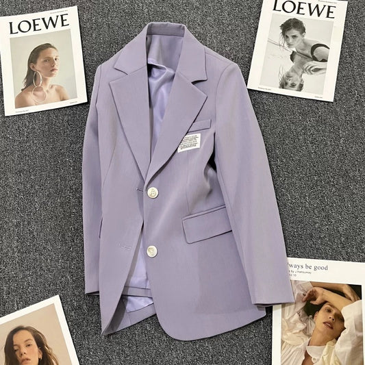 Taro purple suit jacket women's autumn 2022 new high-end temperament fashion all-match trend casual suit 1755