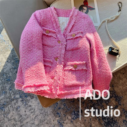 Imitation lamb fur coat women's 2022 autumn and winter new style small fragrance ladies temperament fur all-in-one long-sleeved top