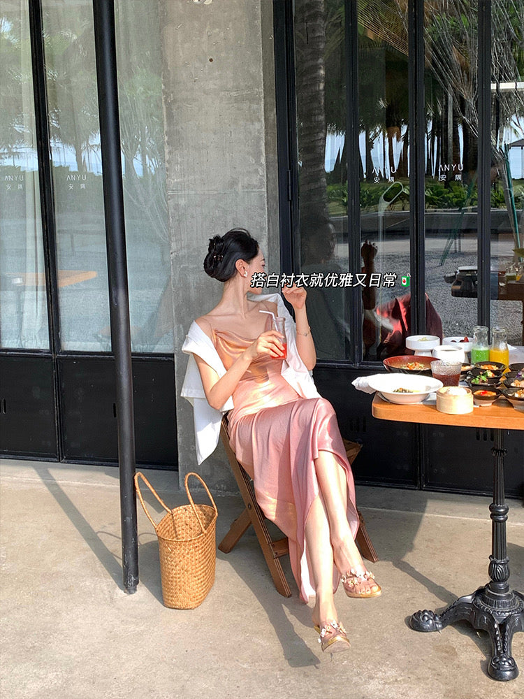 Xiaoli Gradient Mermaid Ji Spring and Summer Sling Bag Hip Dress French Temperament Advanced Sexy Waist Mermaid Skirt