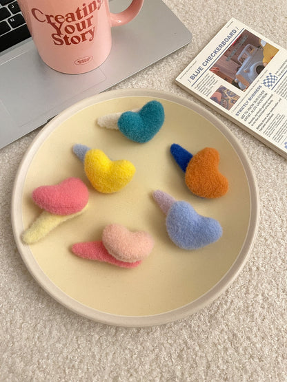 Buttercream!  Soft love hairpin BB clip candy hit color bangs clip all-match hairpin girls heart hair accessories