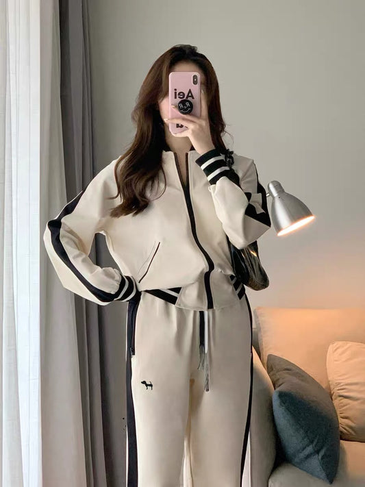Casual baseball uniform suit women's early autumn 2022 new small fashion slim sports leggings two-piece set 1715