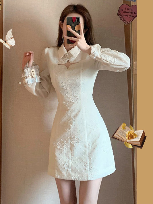 MUEL Improved version of cheongsam dress early autumn women's 2022 new design sense niche temperament celebrity skirt
