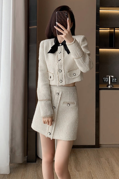 Small fragrant wind suit skirt women's autumn and winter 2022 new women's clothing small high-end temperament celebrity two-piece suit