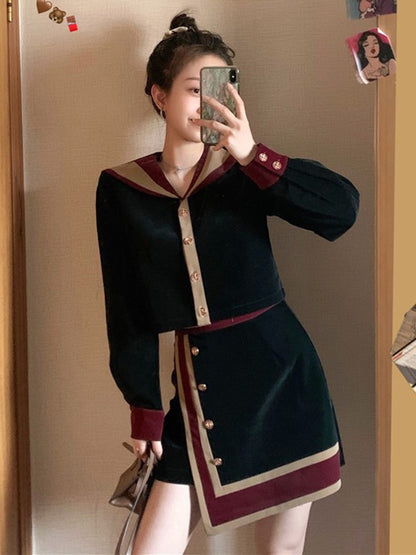 Small fragrant wind suit 2022 spring new female small net red temperament fashion celebrity skirt two-piece set