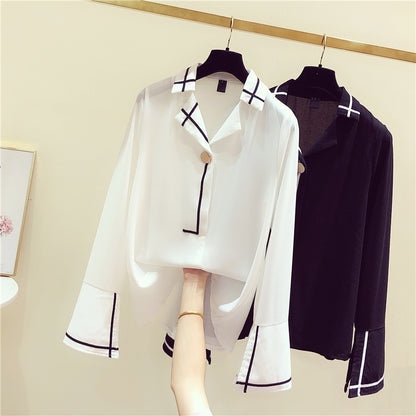 Shirt women's new 2022 early autumn design sense niche French chic white shirt women's long-sleeved Hong Kong style high-end sense
