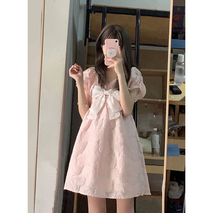 French-style sweet and sweet fugitive princess dress beautiful platycodon tutu skirt small age-reducing girl summer chic dress