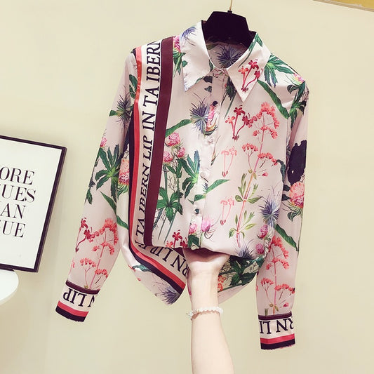 Early autumn 2022 new high-end fashion temperament chiffon shirt ladies design sense niche long-sleeved chic top