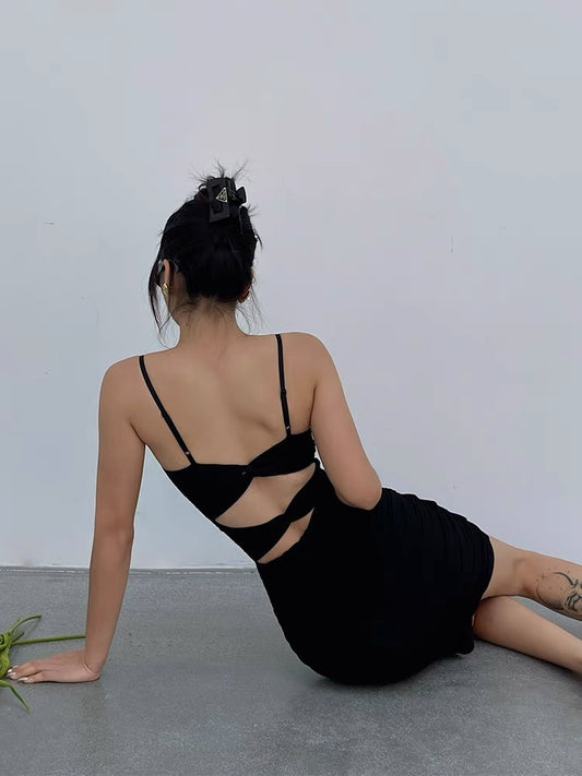 Well also sexy suspender dress summer female niche chic design temperament waist art high-end skirt