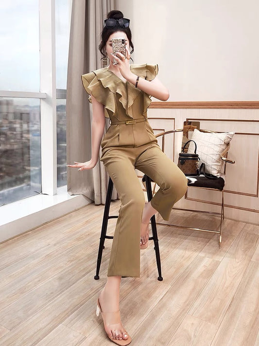Jumpsuit women's summer women's clothing 2022 new suit fashion jumpsuit ladies temperament jumpsuit goddess fan