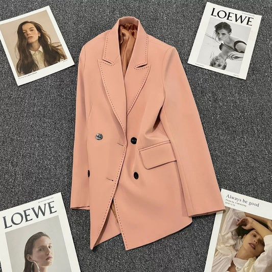 Orange-pink arch needle suit jacket women's autumn 2022 new design sense of temperament fashion fried street casual suit 1773